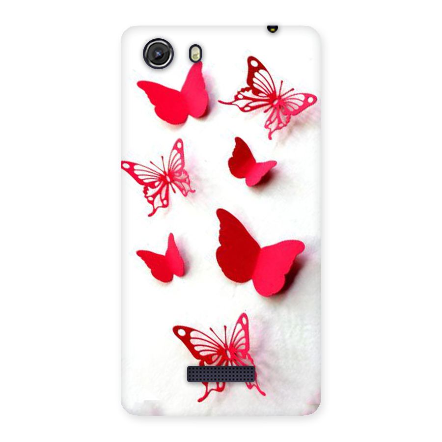 Red Butterflies Back Case for Micromax Unite 3