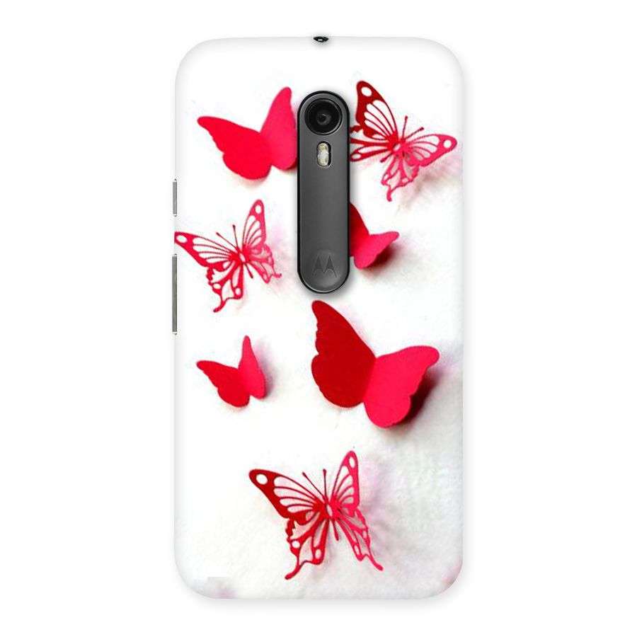 Red Butterflies Back Case for Moto G Turbo