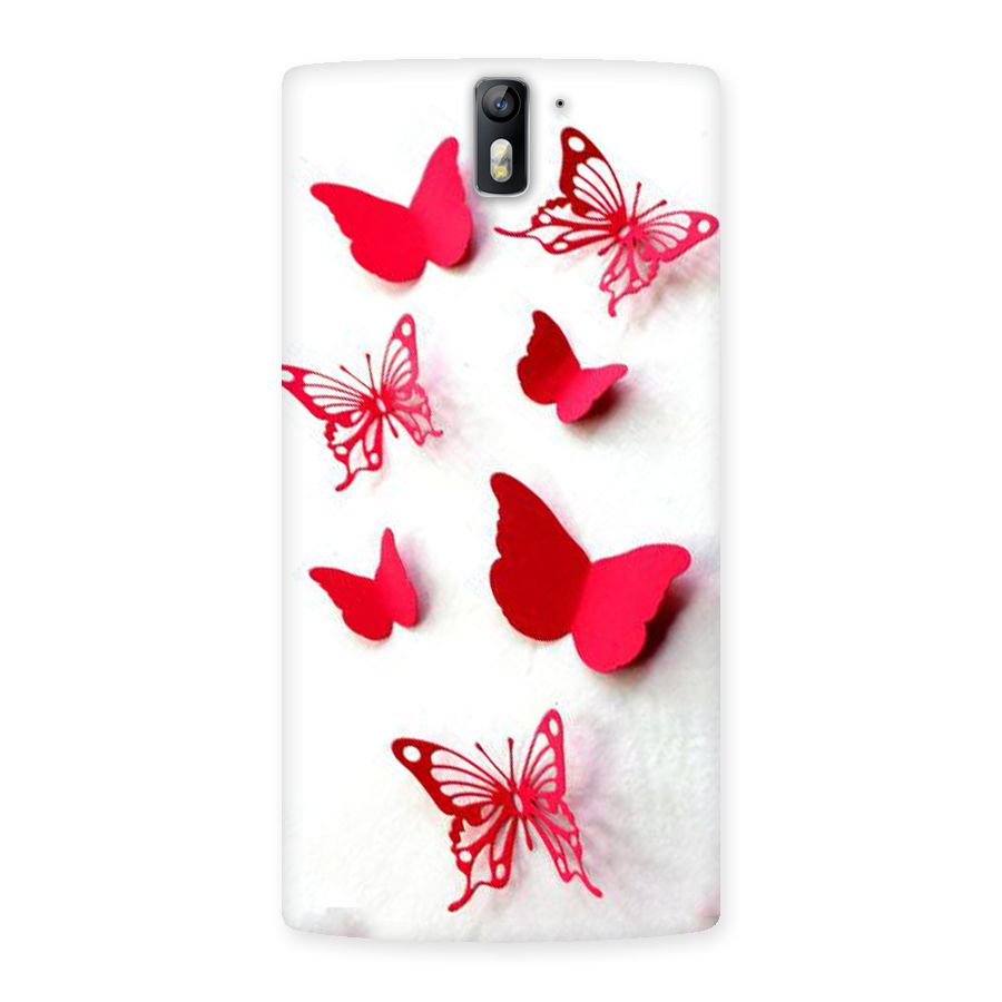 Red Butterflies Back Case for One Plus One