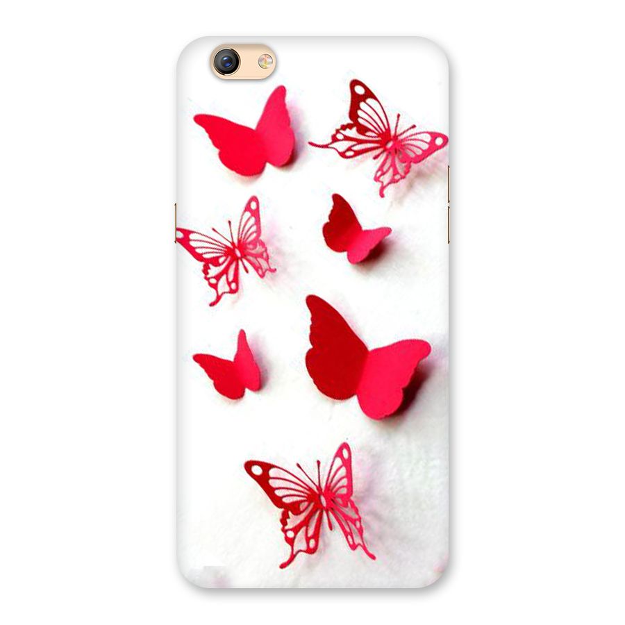 Red Butterflies Back Case for Oppo F3 Plus
