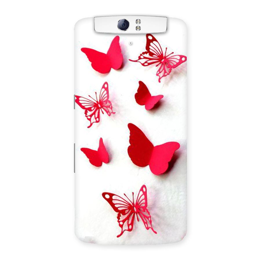 Red Butterflies Back Case for Oppo N1