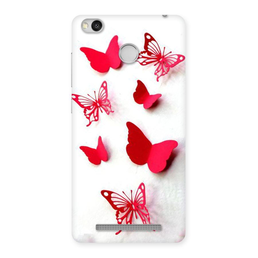 Red Butterflies Back Case for Redmi 3S Prime