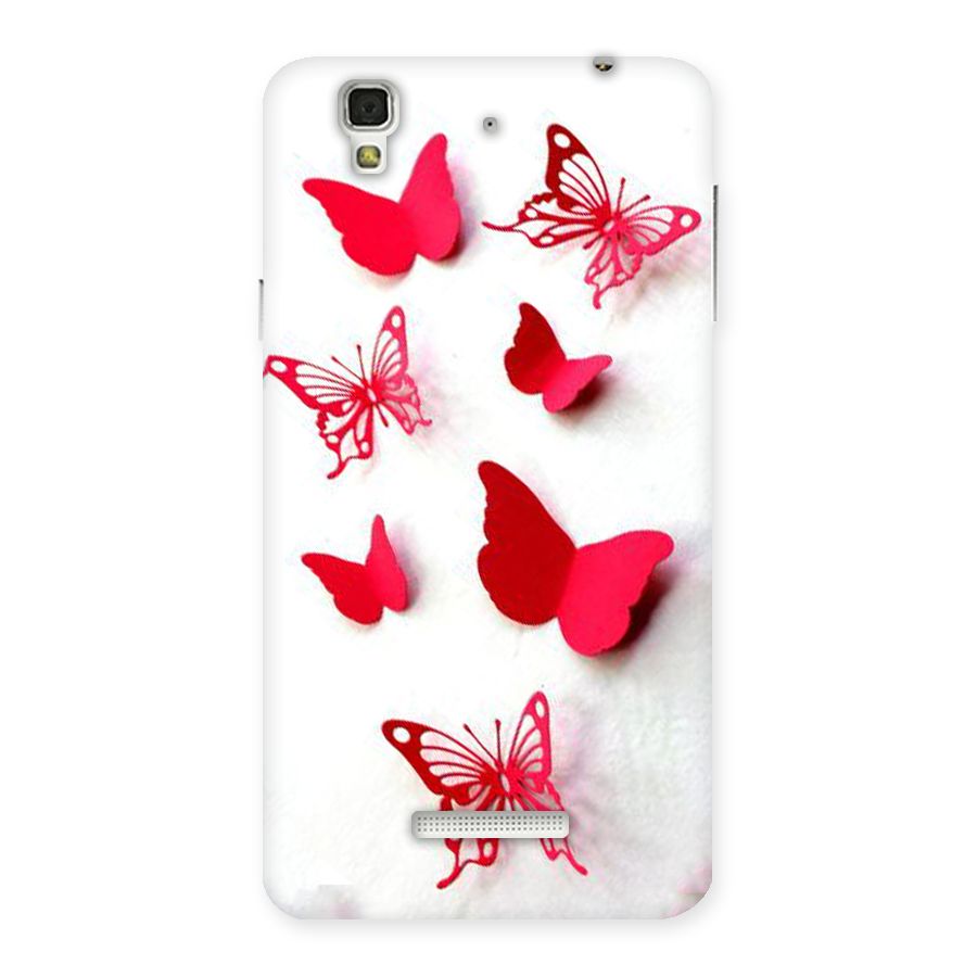 Red Butterflies Back Case for YU Yureka Plus