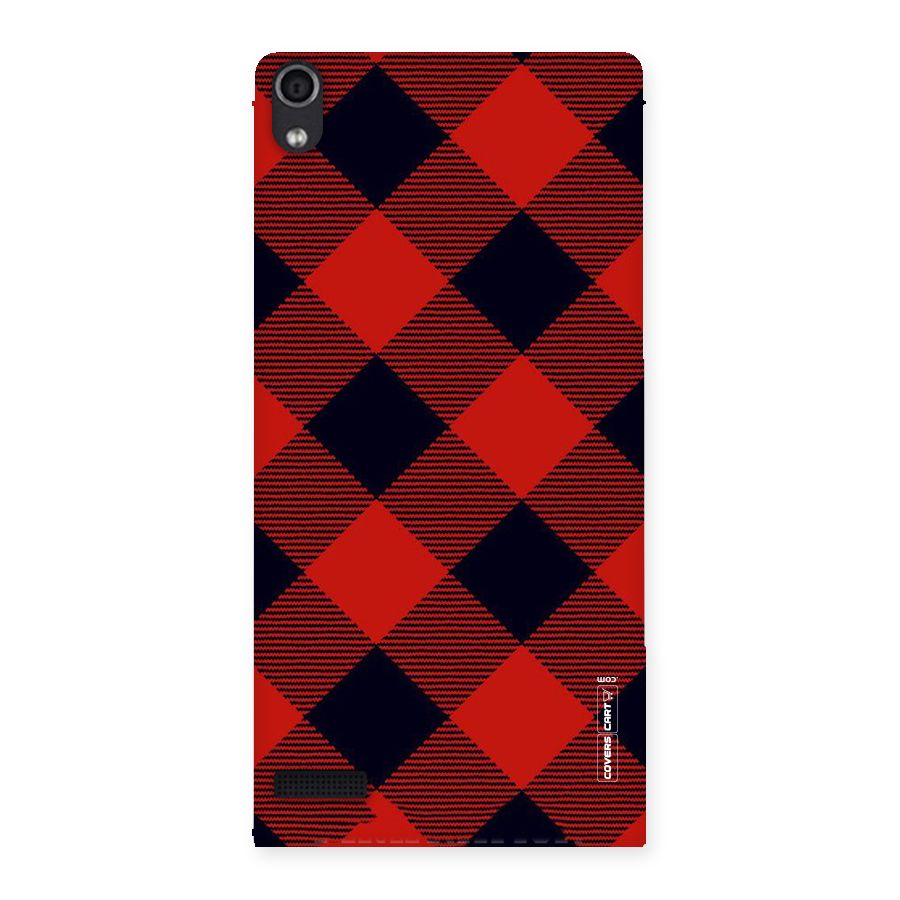 Red Diagonal Check Back Case for Ascend P6