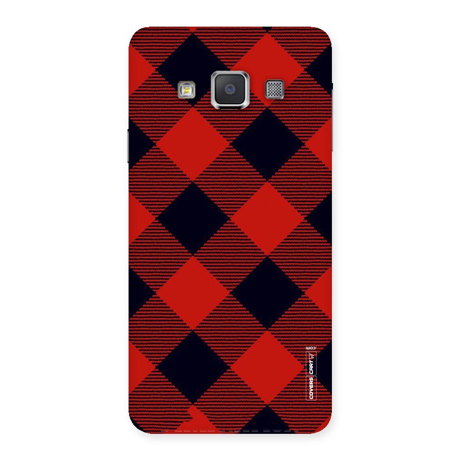 Red Diagonal Check Back Case for Galaxy A3