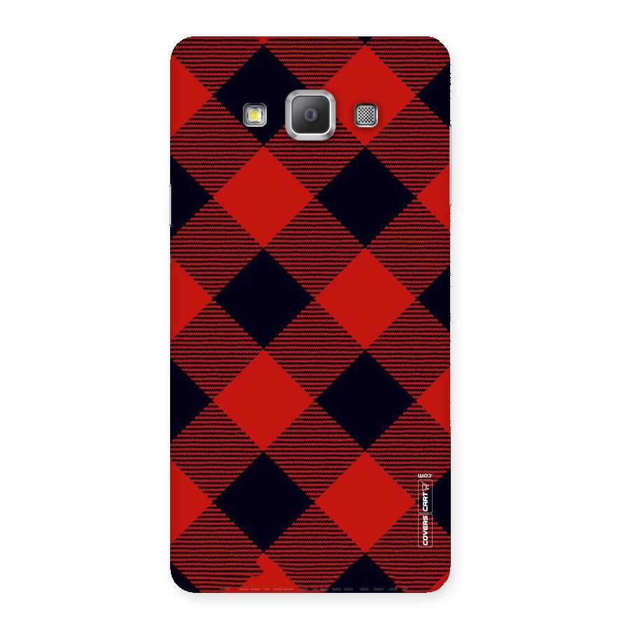 Red Diagonal Check Back Case for Galaxy A7