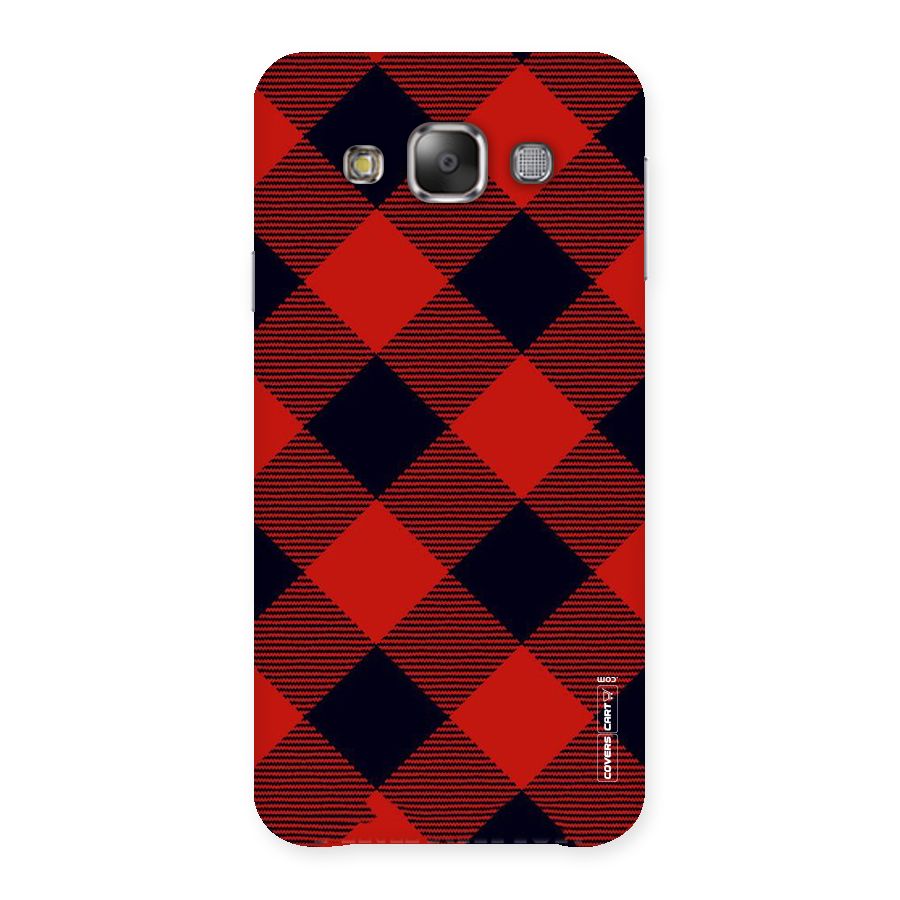 Red Diagonal Check Back Case for Galaxy E7