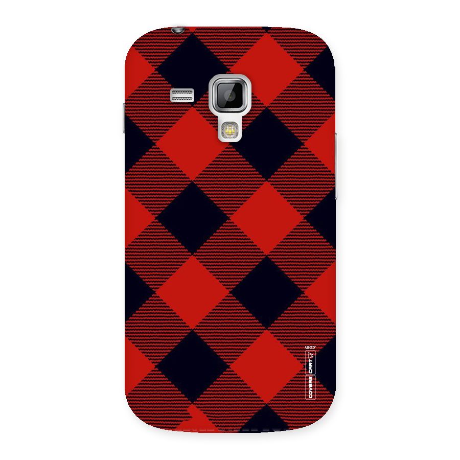 Red Diagonal Check Back Case for Galaxy S Duos