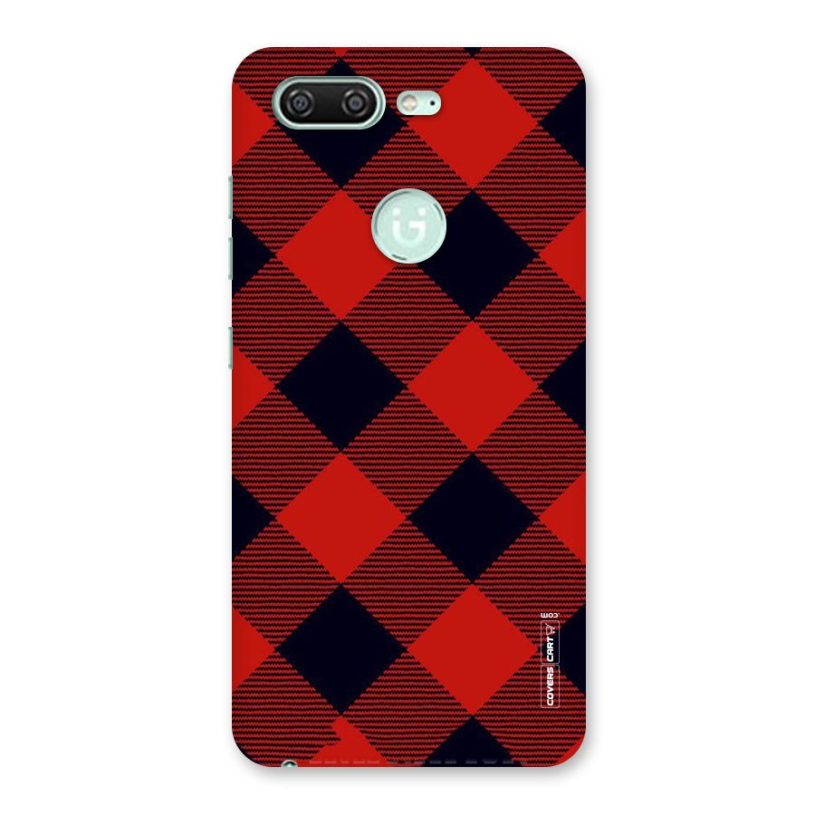 Red Diagonal Check Back Case for Gionee S10