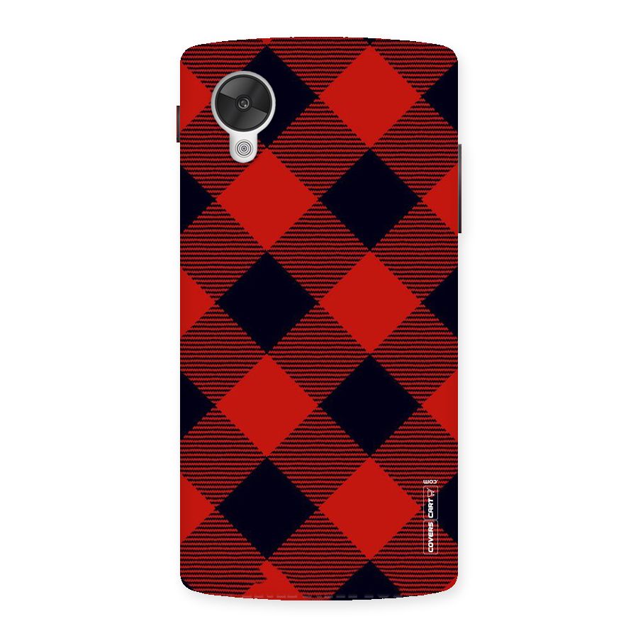 Red Diagonal Check Back Case for Google Nexsus 5
