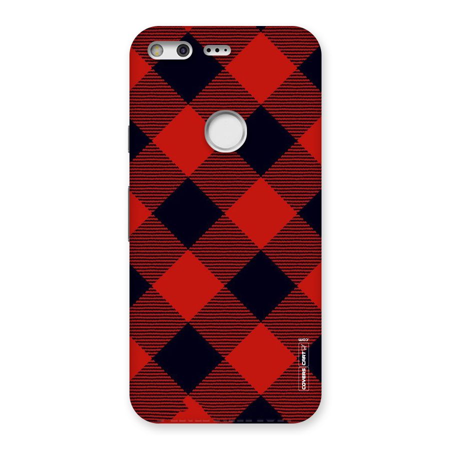 Red Diagonal Check Back Case for Google Pixel