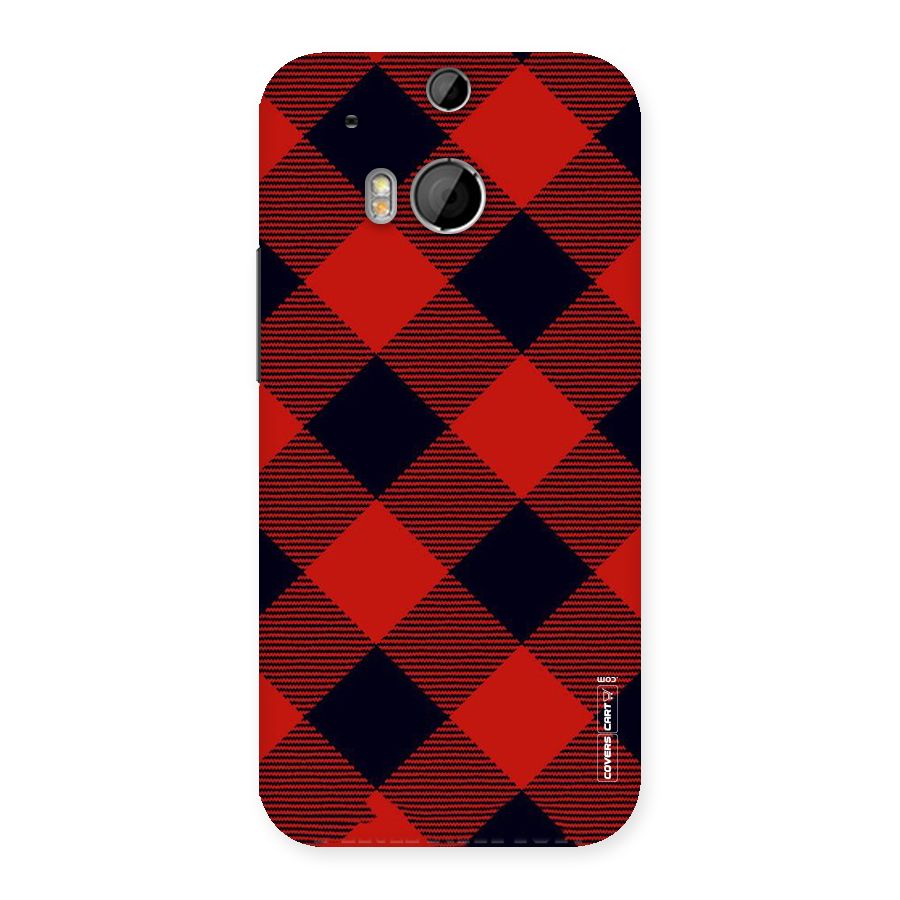 Red Diagonal Check Back Case for HTC One M8