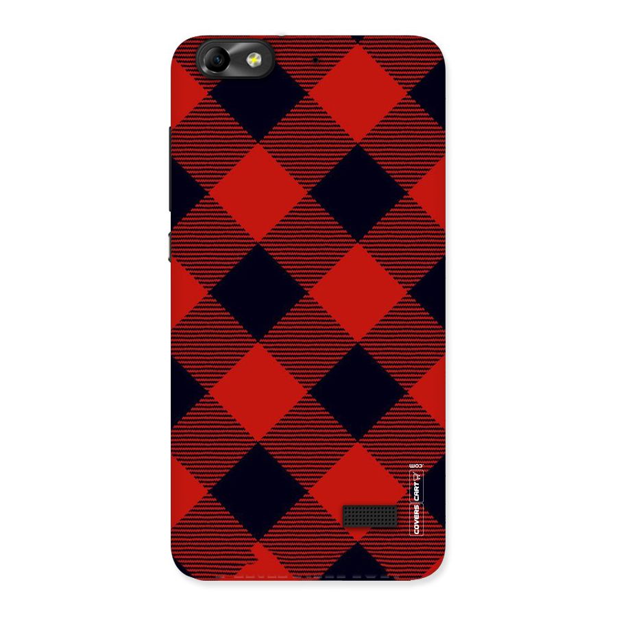 Red Diagonal Check Back Case for Honor 4C