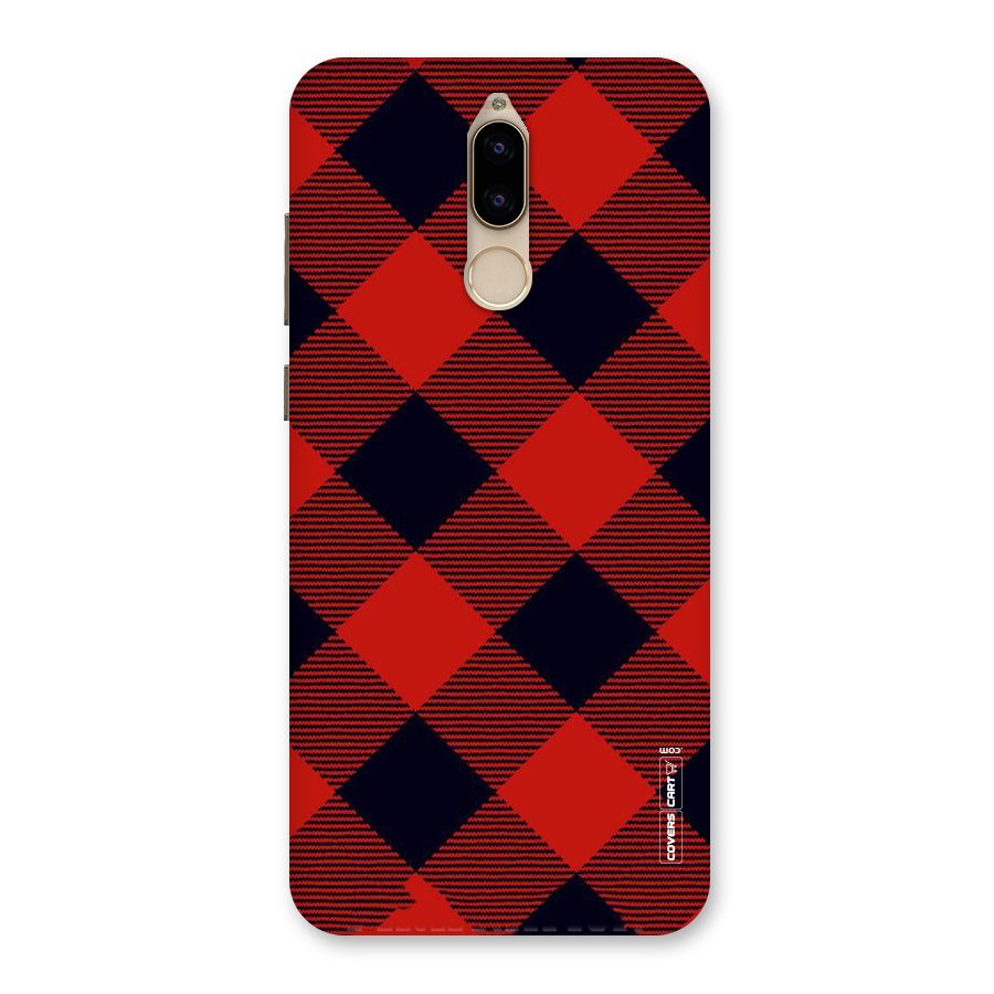 Red Diagonal Check Back Case for Honor 9i