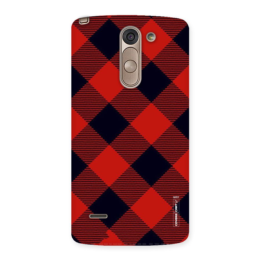 Red Diagonal Check Back Case for LG G3 Stylus