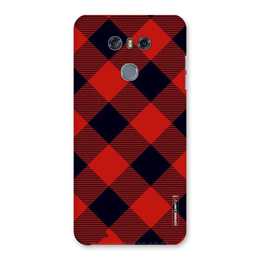 Red Diagonal Check Back Case for LG G6