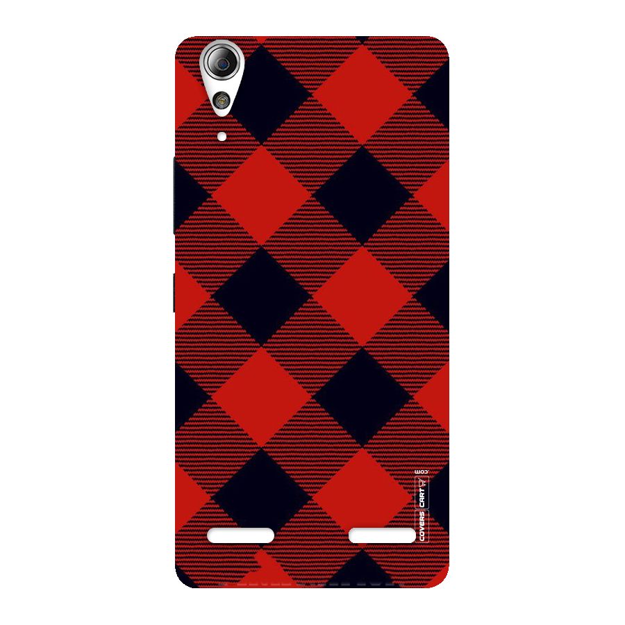 Red Diagonal Check Back Case for Lenovo A6000