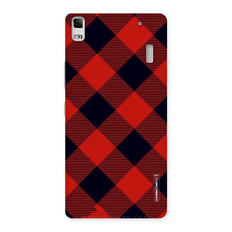 Red Diagonal Check Back Case for Lenovo K3 Note