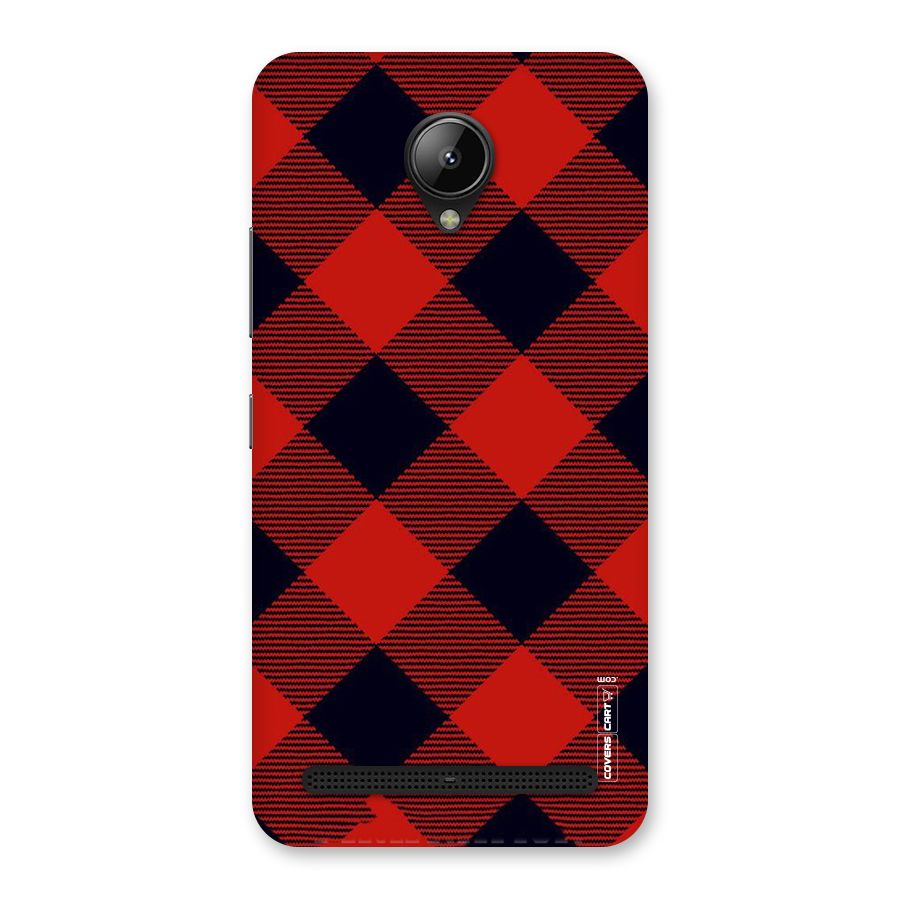 Red Diagonal Check Back Case for Lenovo C2