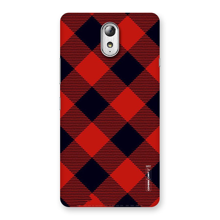 Red Diagonal Check Back Case for Lenovo Vibe P1M