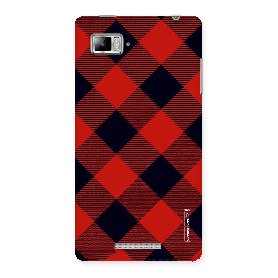 Red Diagonal Check Back Case for Lenovo Vibe Z K910