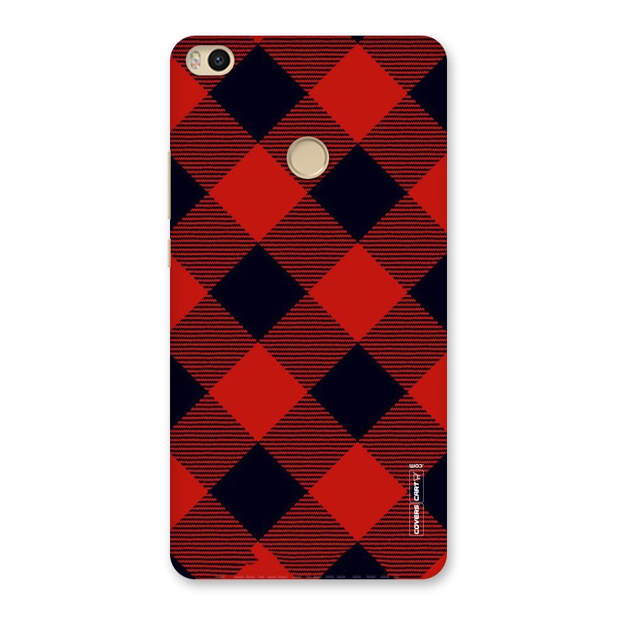 Red Diagonal Check Back Case for Mi Max 2