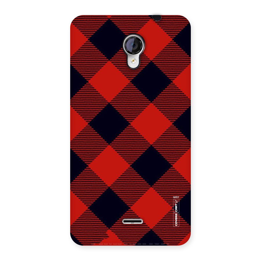 Red Diagonal Check Back Case for Micromax Unite 2 A106