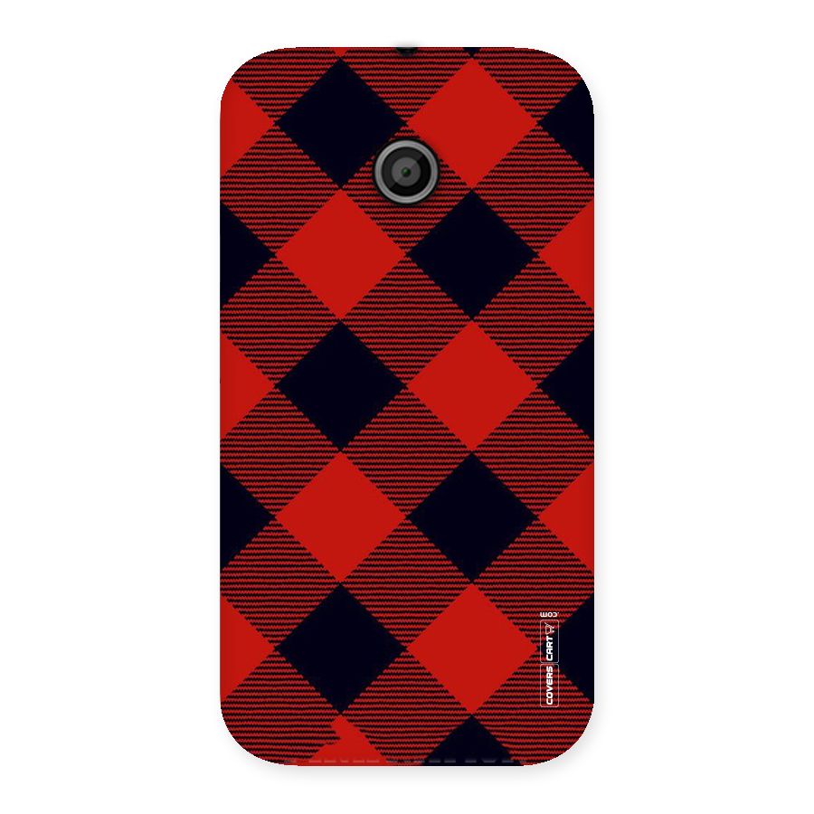 Red Diagonal Check Back Case for Moto E