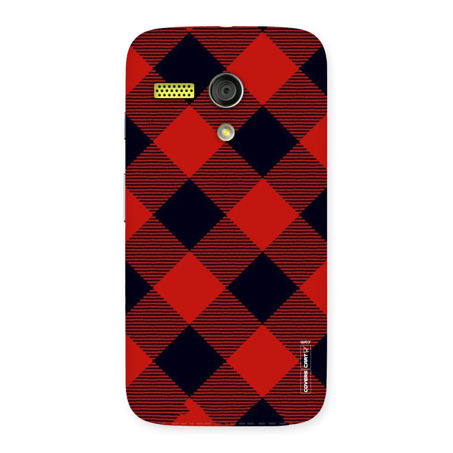 Red Diagonal Check Back Case for Moto G