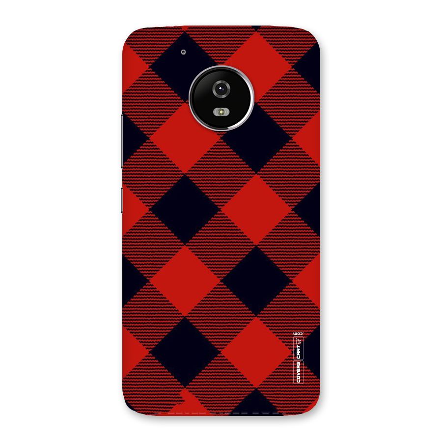 Red Diagonal Check Back Case for Moto G5