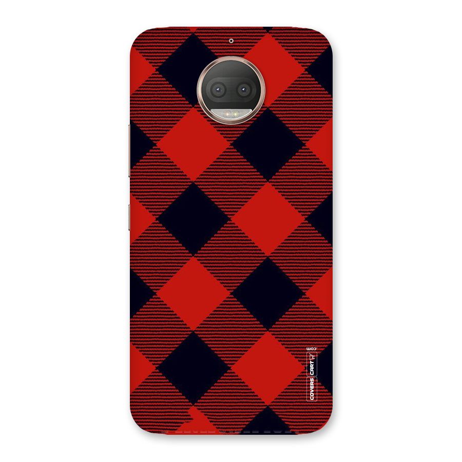 Red Diagonal Check Back Case for Moto G5s Plus