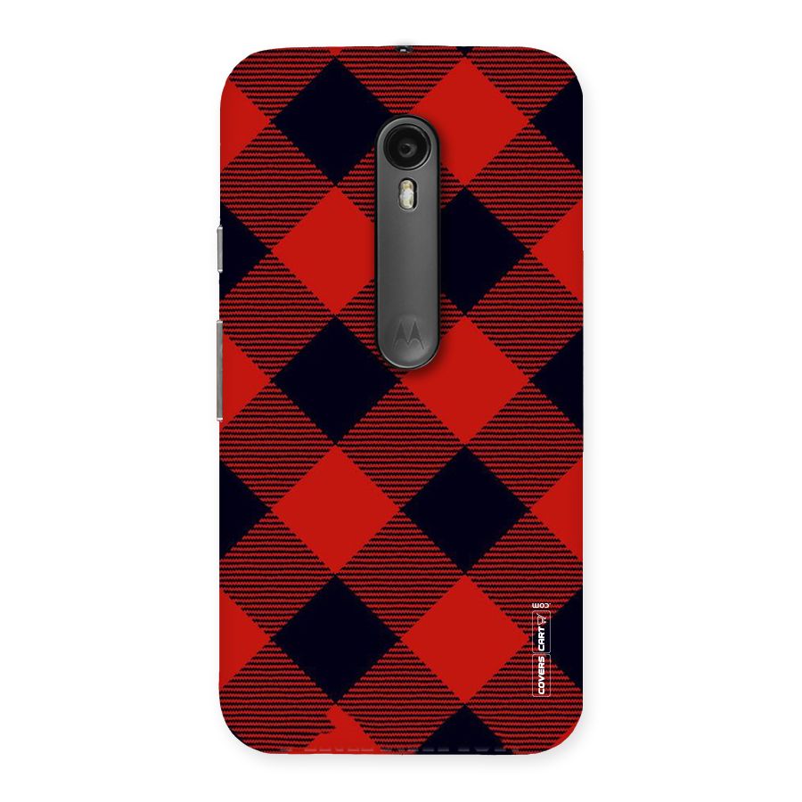 Red Diagonal Check Back Case for Moto G Turbo