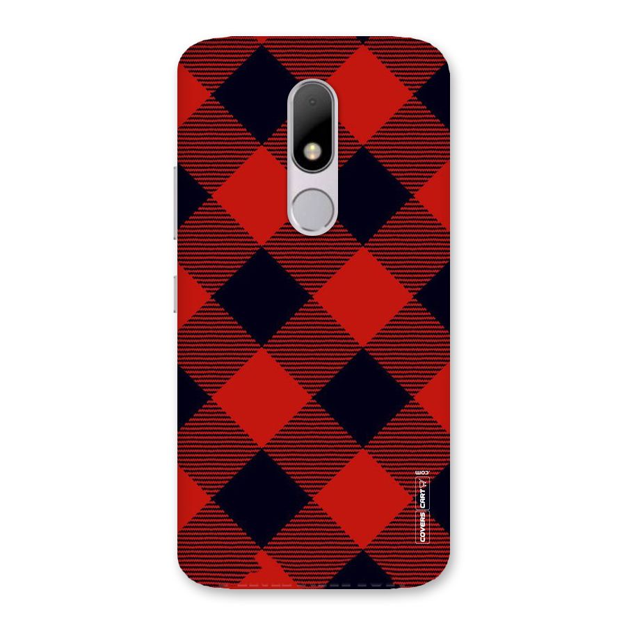 Red Diagonal Check Back Case for Moto M