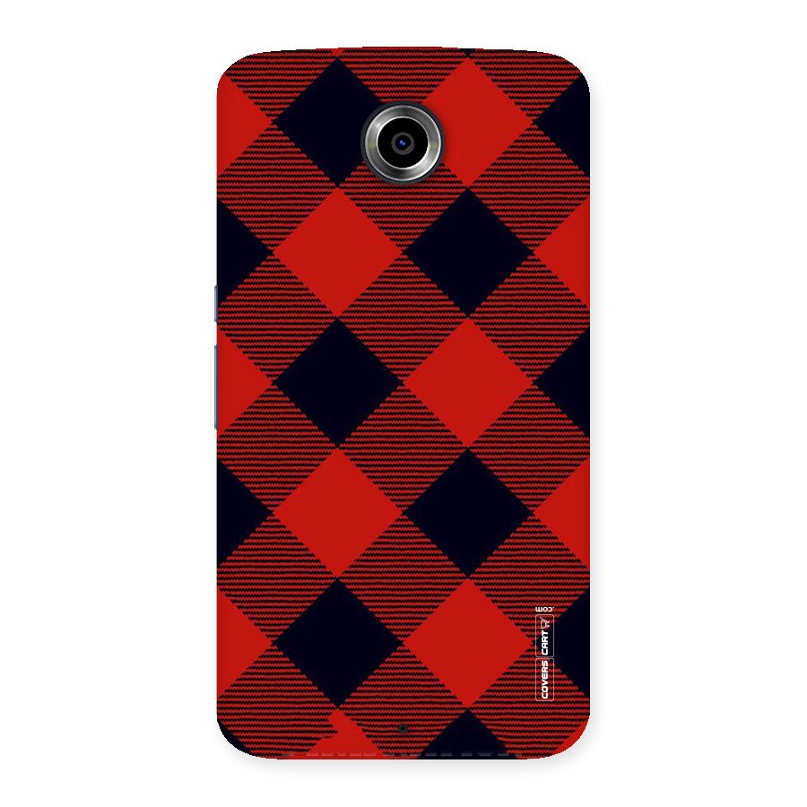 Red Diagonal Check Back Case for Nexsus 6