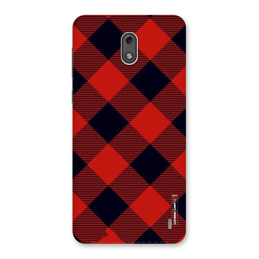 Red Diagonal Check Back Case for Nokia 2