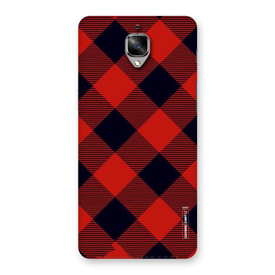 Red Diagonal Check Back Case for OnePlus 3T