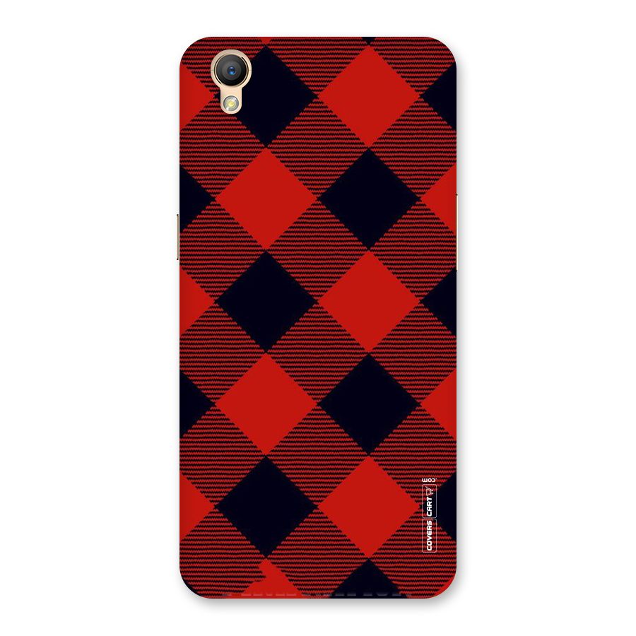 Red Diagonal Check Back Case for Oppo A37
