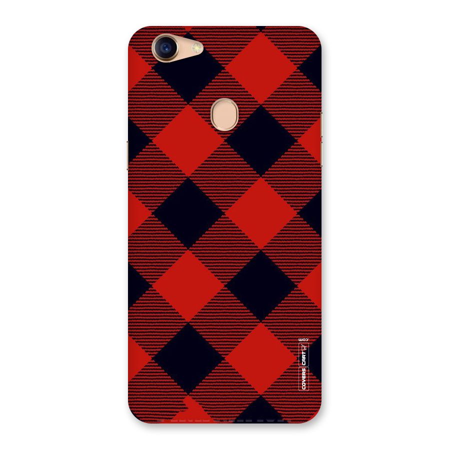 Red Diagonal Check Back Case for Oppo F5