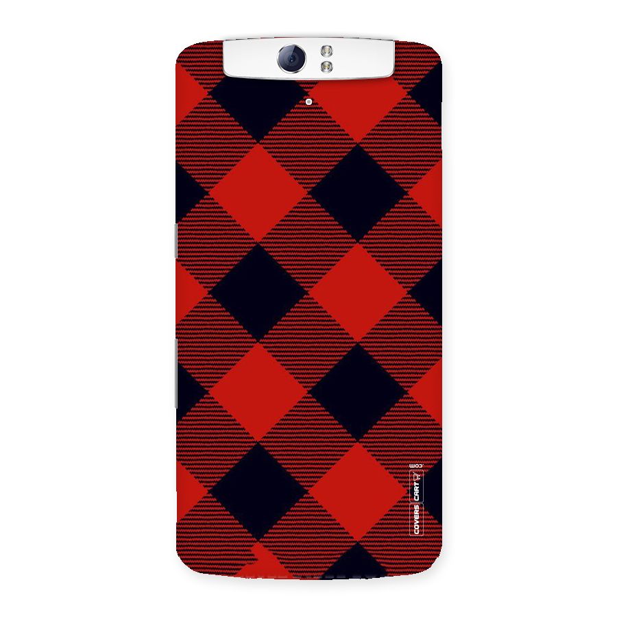 Red Diagonal Check Back Case for Oppo N1