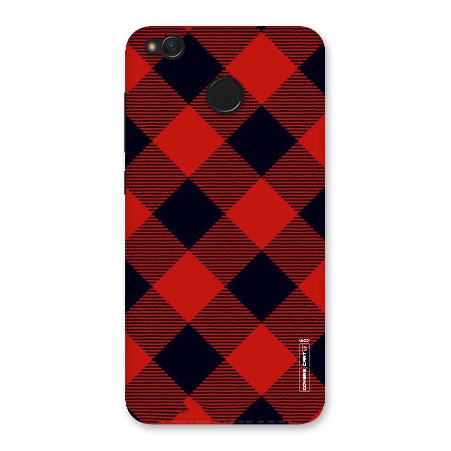 Red Diagonal Check Back Case for Redmi 4