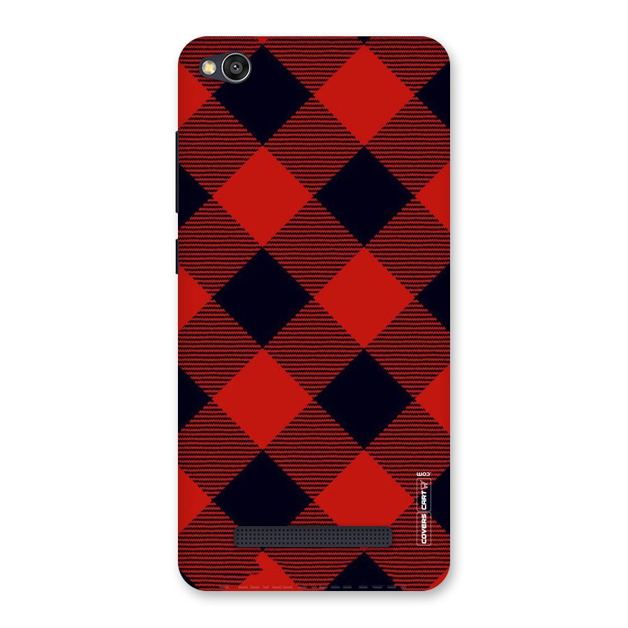 Red Diagonal Check Back Case for Redmi 4A