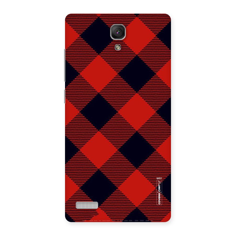 Red Diagonal Check Back Case for Redmi Note Prime