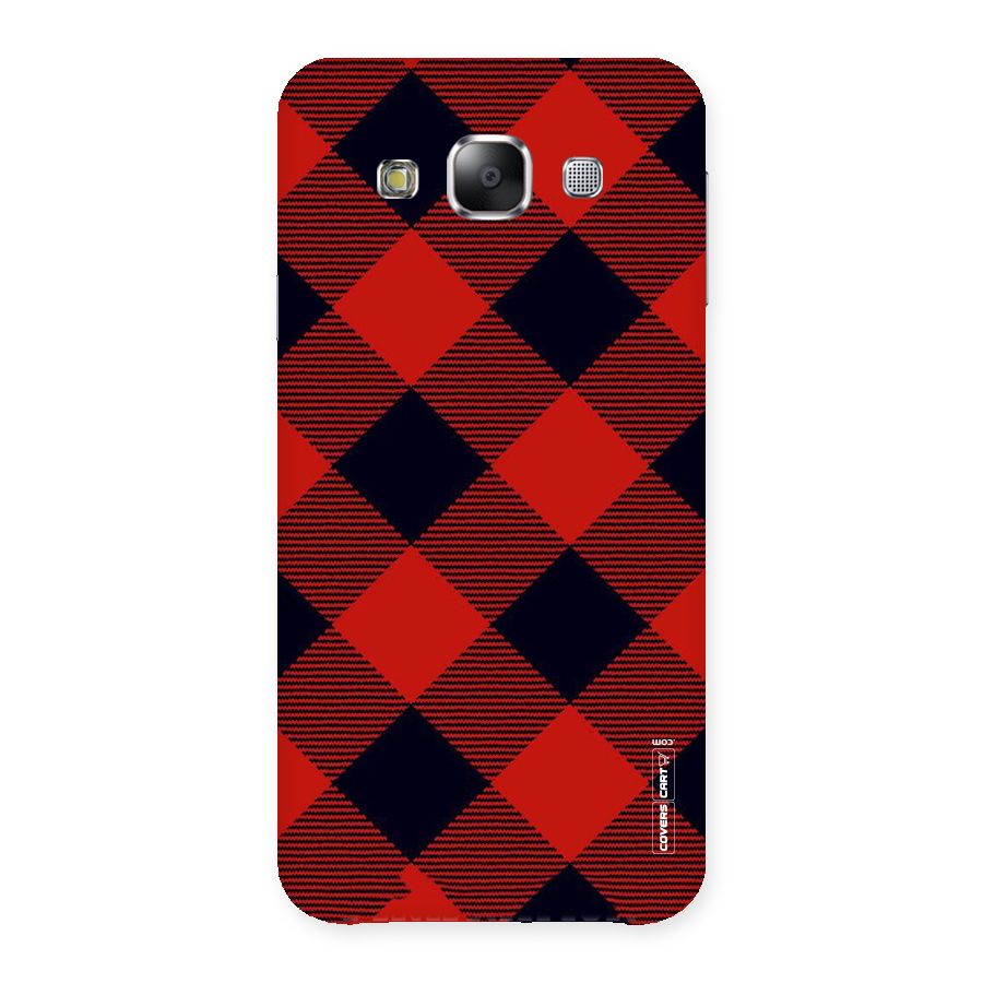 Red Diagonal Check Back Case for Samsung Galaxy E5