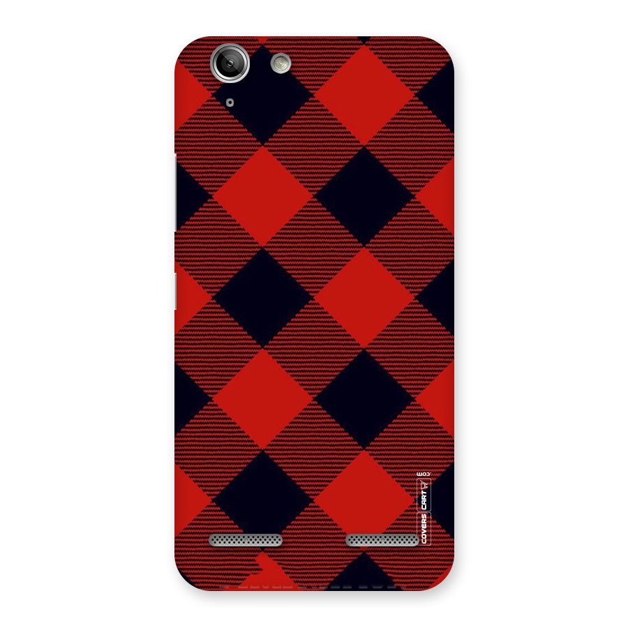 Red Diagonal Check Back Case for Vibe K5 Plus