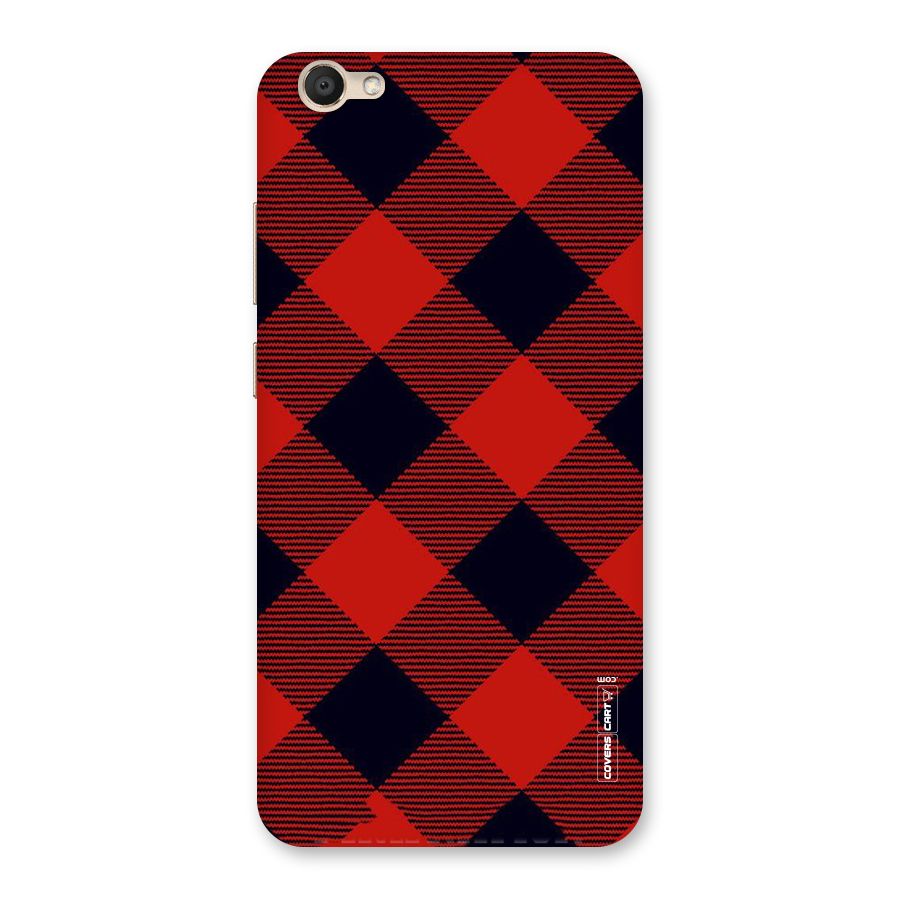 Red Diagonal Check Back Case for Vivo V5