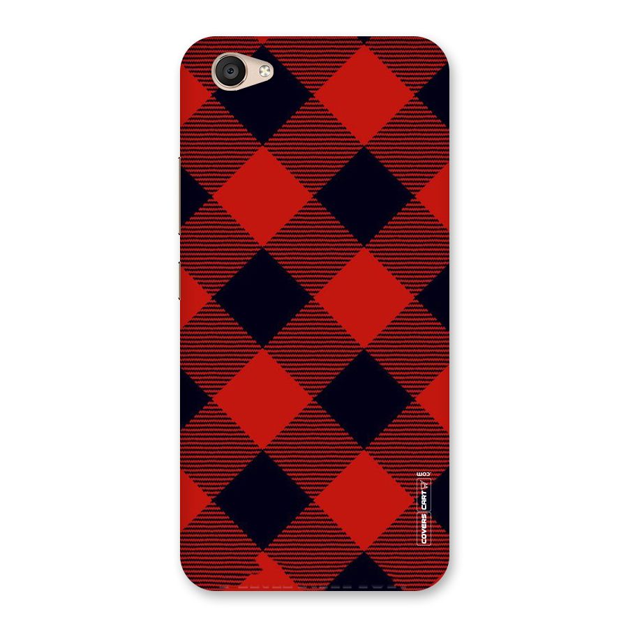 Red Diagonal Check Back Case for Vivo V5 Plus