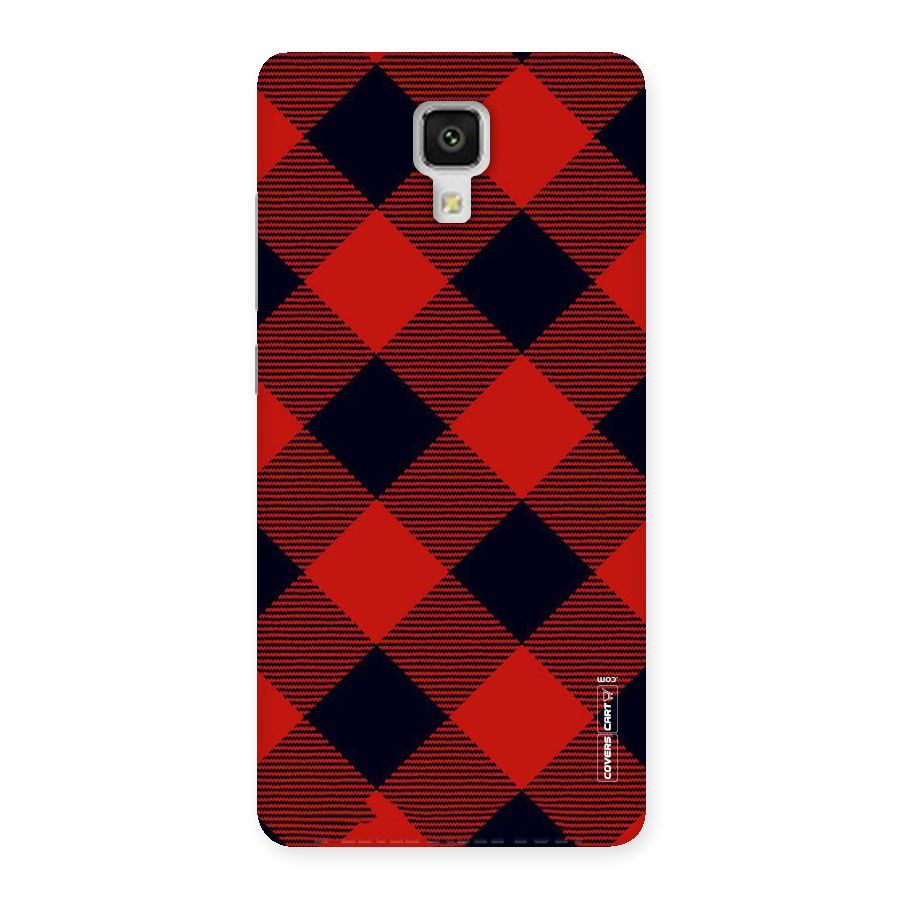 Red Diagonal Check Back Case for Xiaomi Mi 4