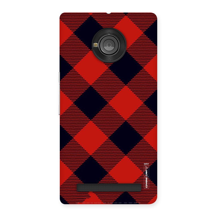 Red Diagonal Check Back Case for Yu Yunique