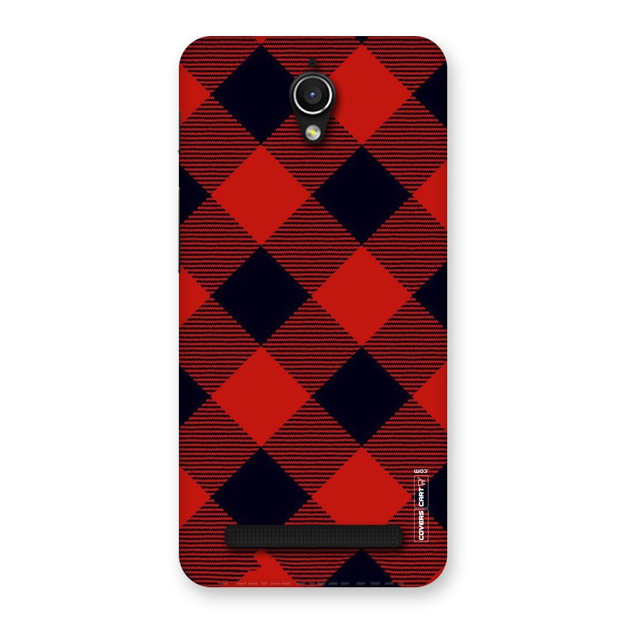 Red Diagonal Check Back Case for Zenfone Go