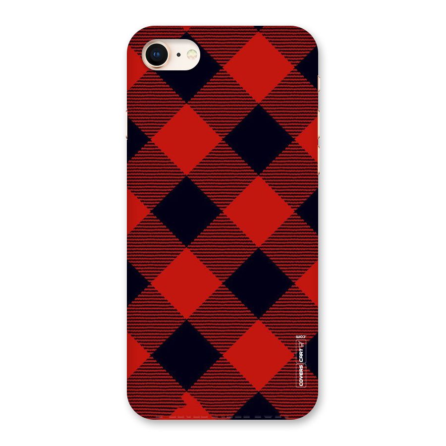 Red Diagonal Check Back Case for iPhone 8